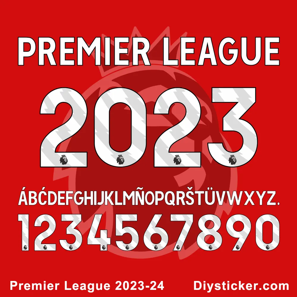 EPL 2023 Font IronOn Sticker