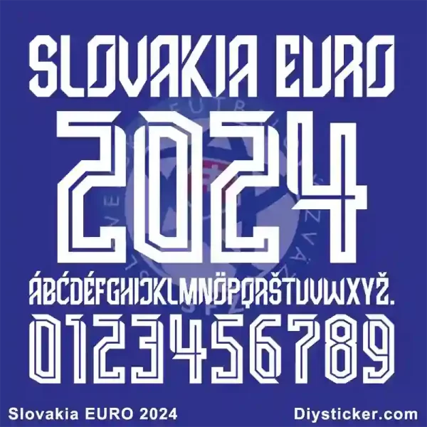 Slovakia EURO 2024 Font Download IronOn Sticker