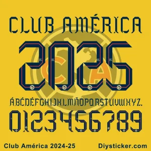 Club America 2024-2025 Font Vector Download.