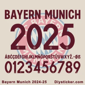 Bayern Munich UCL 2024-25 Font Vector Download