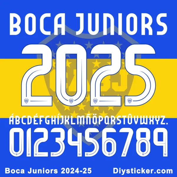 Boca Juniors 2024-25 Font Vector Download