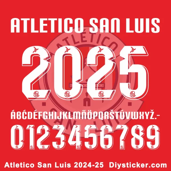 Atletico San Luis 2024-25 Font Vector Download