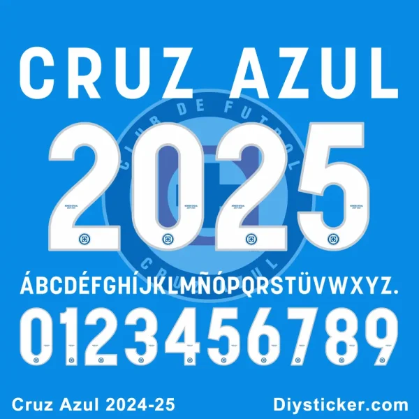 Cruz Azul 2024-25 Font Vector Download