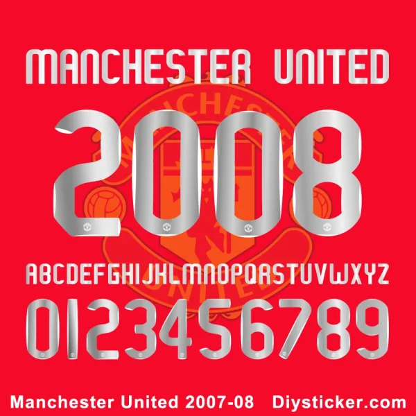 Manchester United 2007-2008 Kit Font Download