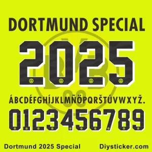 Dortmund 2025 Special Kit Font preview showcasing bold football typography